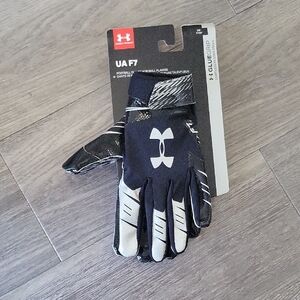 Under Armour Black and White Football Gloves